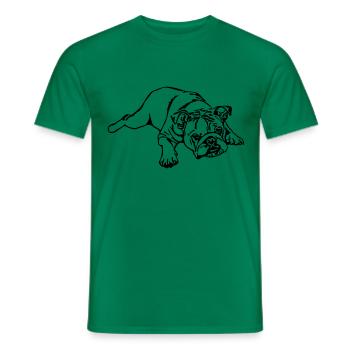 (176) English Bulldog - Men's T-Shirt - kelly green - Front - AI Model Male 178 dark (178cm)