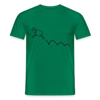 bouncing sheep - Men's T-Shirt - kelly green - Front - AI Model Male 178 dark (178cm)