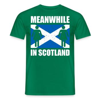 Schottisches Toilettenschild Schottland Kilt Rock - Männer T-Shirt - Kelly Green - Vorne - AI Model Male 178 dark (178cm)