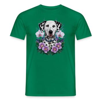 Süßer Dalmatiner mit Orchideen - Männer T-Shirt - Kelly Green - Vorne - AI Model Male 178 dark (178cm)