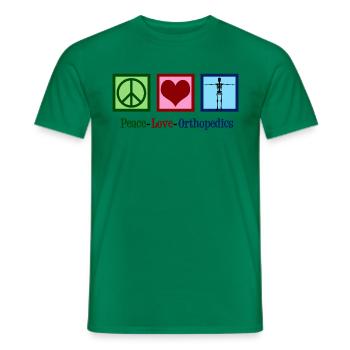 Peace Love Orthopedics - Men's T-Shirt - kelly green - Front - AI Model Male 178 dark (178cm)