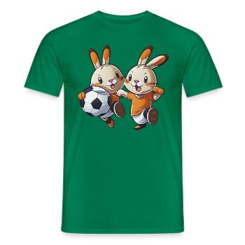 Les lapins jouent au football Bunny Bunny Ball Sport - T-shirt homme - vert - Devant - AI Model Male 178 dark (178cm)