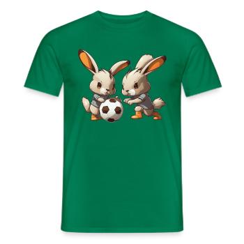 Les lapins jouent au football Bunny Bunny Ball Sport - T-shirt homme - vert - Devant - AI Model Male 178 dark (178cm)