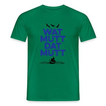 Wat mutt dat mutt - Norddeutsch, Geschenkidee - Männer T-Shirt - Kelly Green - Vorne - AI Model Male 178 dark (178cm)