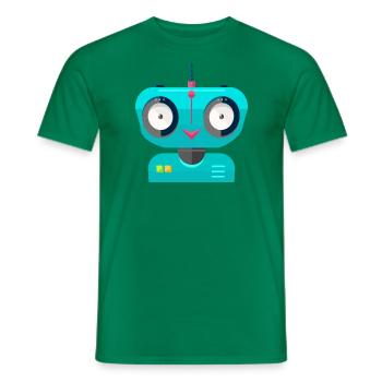 Robotic friendly robo machine - Men's T-Shirt - kelly green - Front - AI Model Male 178 dark (178cm)