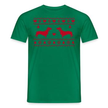 X-Mas Dackel - T-shirt homme - vert - Devant - AI Model Male 178 dark (178cm)