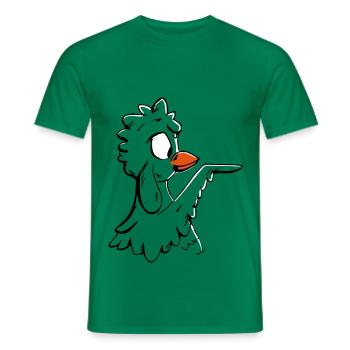 il pollo punta a destra - T-shirt uomo - verde kelly - Fronte - AI Model Male 178 dark (178cm)