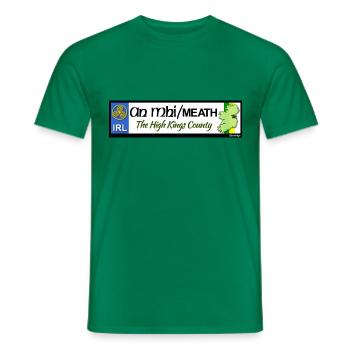 CO. MEATH, IRELAND: licence plate tag style decal - Men's T-Shirt - kelly green - Front - AI Model Male 178 dark (178cm)