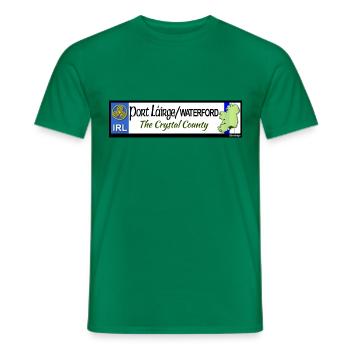 WATERFORD, IRELAND: licence plate tag style decal - Men's T-Shirt - kelly green - Front - AI Model Male 178 dark (178cm)