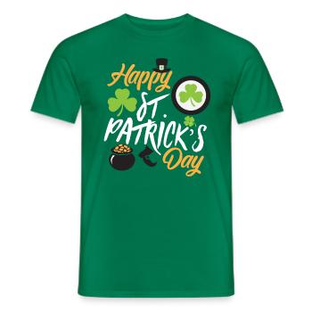 Bonne fête de la Saint Patrick avec une feuille de trèfle - T-shirt homme - vert - Devant - AI Model Male 178 dark (178cm)