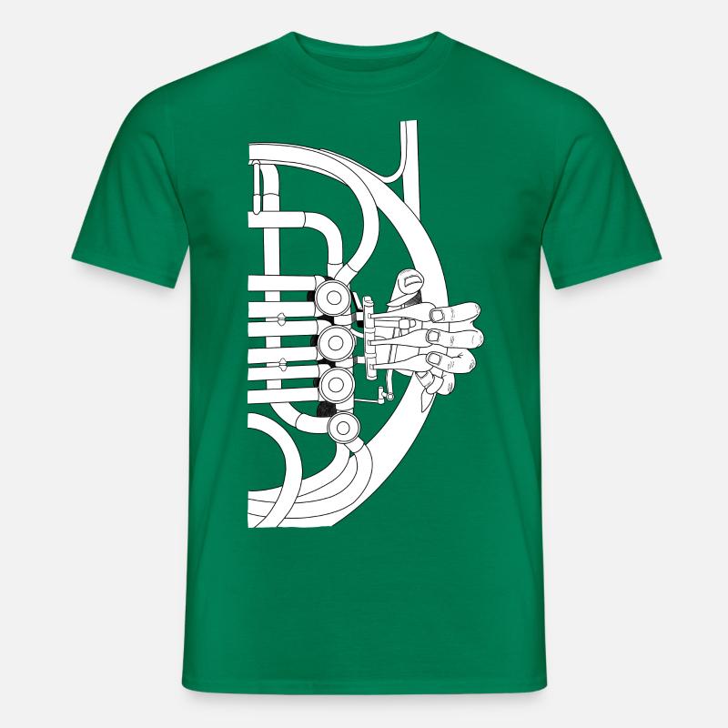Corno Mano Corno Francese Corno Alto Corno Arco Corno Baritono Corno - T-shirt uomo - verde kelly