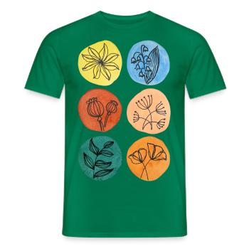 colorful flowers mother's day gift florist flora - Men's T-Shirt - kelly green - Front - AI Model Male 178 dark (178cm)