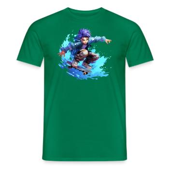 Anime Skater - T-shirt homme - vert - Devant - AI Model Male 178 dark (178cm)