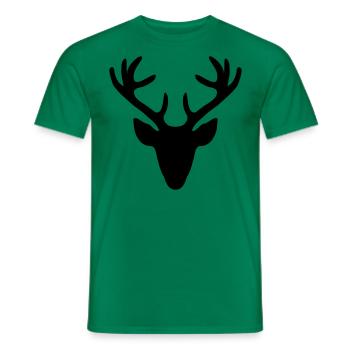 Deer reindeer deer reindeer head elk - Men's T-Shirt - kelly green - Front - AI Model Male 178 dark (178cm)