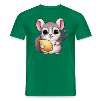Kawaii Chinchilla with Lemon and Lavender - Men's T-Shirt - kelly green - Front - AI Model Male 178 dark (178cm)