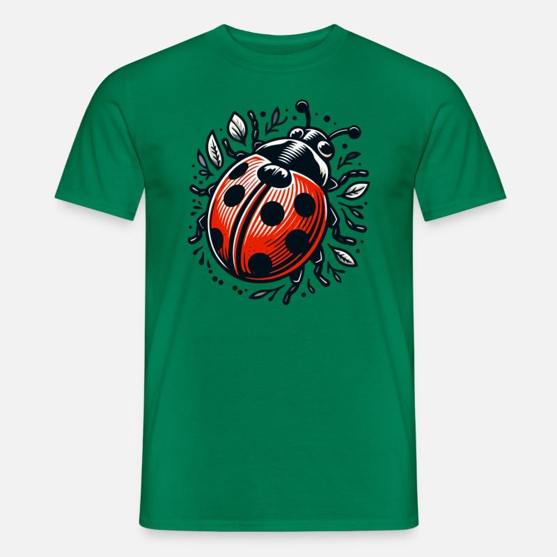LADYBUG LADYBUG FLYING DOTS INSECT LUCK - Men’s T-shirt - kelly green