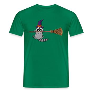 niedlicher Waschbär Hexe - Männer T-Shirt - Kelly Green - Vorne - AI Model Male 178 dark (178cm)