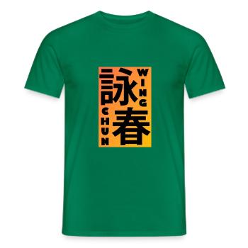 WingChun_SigneChinese - Männer T-Shirt - Kelly Green - Vorne - AI Model Male 178 dark (178cm)