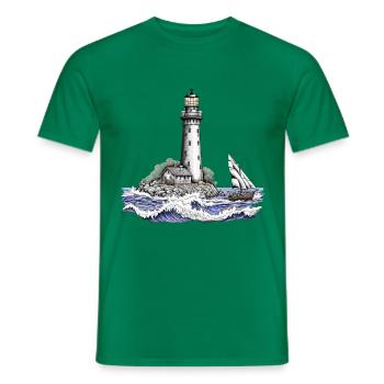 Lighthouse - Men's T-Shirt - kelly green - Front - AI Model Male 178 dark (178cm)
