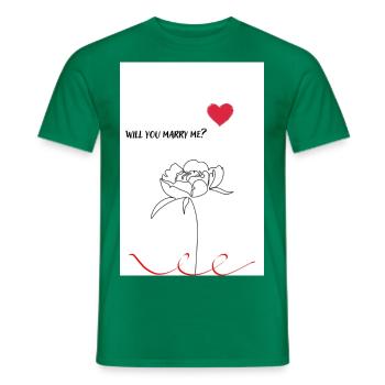 Marry me - Männer T-Shirt - Kelly Green - Vorne - AI Model Male 178 dark (178cm)