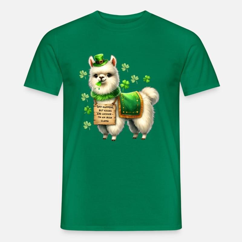 Irisches LLAMA-Glücksbringer - Männer T-Shirt - Kelly Green