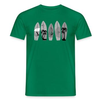 Cinq planches de surf rétro vintage - Surf - T-shirt homme - vert - Devant - AI Model Male 178 dark (178cm)