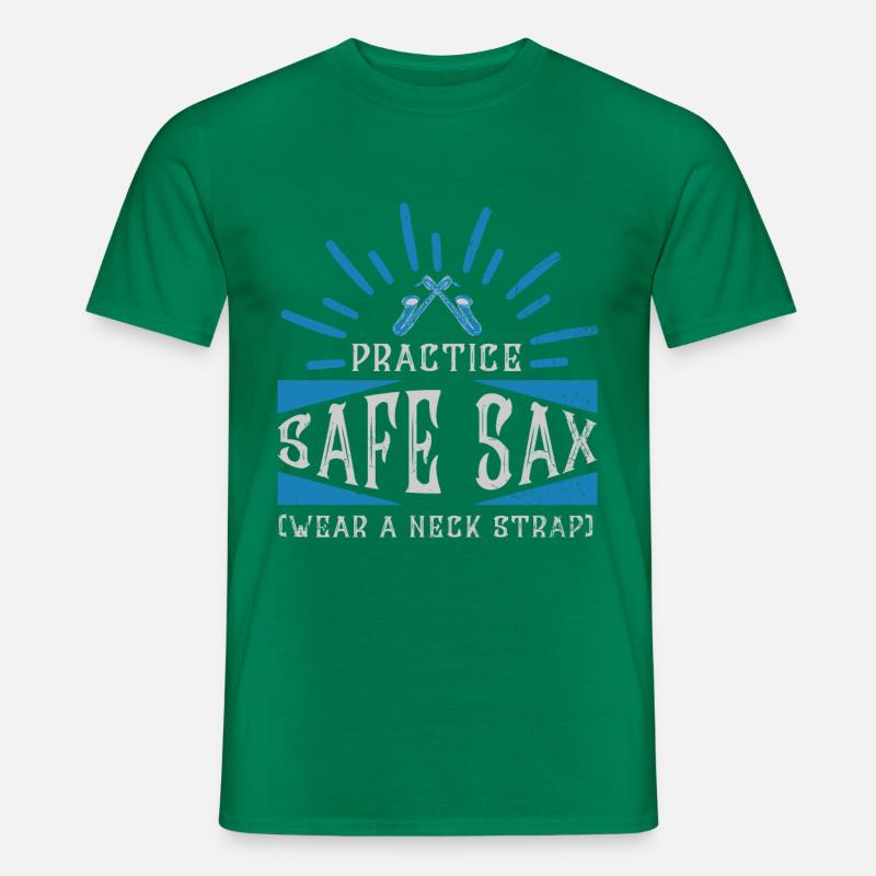 Practice Safe Sax - Saxofon - Männer T-Shirt - Kelly Green