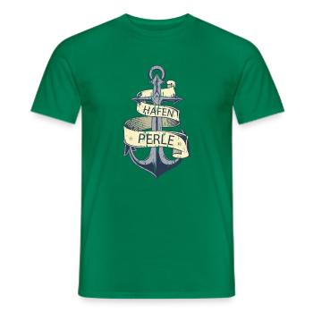 Hamburger Hafen Perle Anker Seemann Geschenk - Männer T-Shirt - Kelly Green - Vorne - AI Model Male 178 dark (178cm)