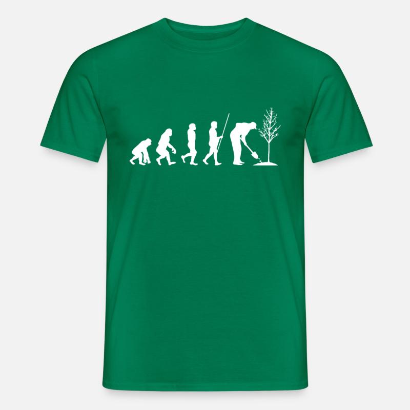 Gardener tree garden gardening tools evolution - Men’s T-shirt - kelly green