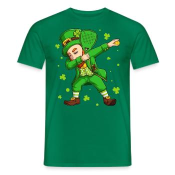 Padel Tennis Dabbing Leprechaun St Patrick Tag - Männer T-Shirt - Kelly Green - Vorne - AI Model Male 178 dark (178cm)
