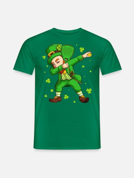Padel Tennis Dabbing Leprechaun St Patrick Day - Men's T-Shirt - kelly green