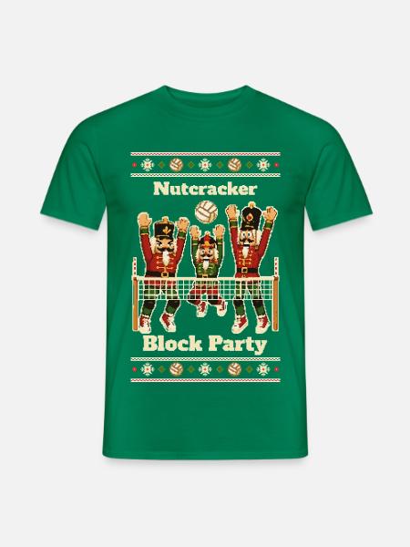 Volleyball Weihnachten Nussknacker Ugly Christmas - Männer T-Shirt - Kelly Green