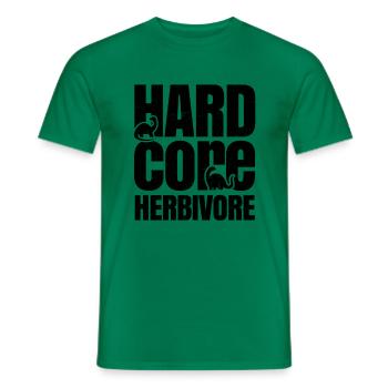 Hardcor e Herbivore, Pflanzenfresser, Dino, - T-shirt homme - vert - Devant - AI Model Male 178 dark (178cm)