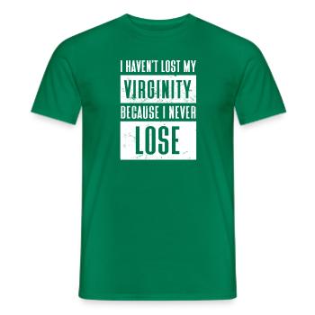 Je n'ai pas perdu ma virginité parce que je ne perds jamais - T-shirt homme - vert - Devant - AI Model Male 178 dark (178cm)