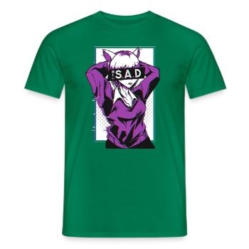 Senpai Sad Girl Anime Manga E Girl Notice Me - T-shirt homme - vert - Devant - AI Model Male 178 dark (178cm)