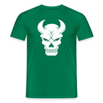 Devil Skull Skull Satan Horns - Men's T-Shirt - kelly green - Front - AI Model Male 178 dark (178cm)