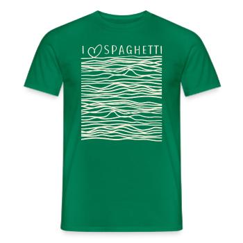 Pasta Italian Cuisine I Love Spaghetti & - Men's T-Shirt - kelly green - Front - AI Model Male 178 dark (178cm)