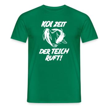 Kois Koi Zeit mein Teich Ruft Lustiges Koi - Männer T-Shirt - Kelly Green - Vorne - AI Model Male 178 dark (178cm)
