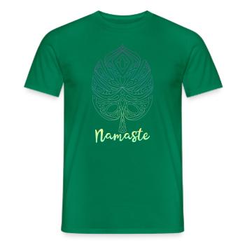 Namaste Monstera Yoga Meditation Monstera Leaf - Men's T-Shirt - kelly green - Front - AI Model Male 178 dark (178cm)