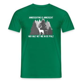 Pfälzer Wald Annerschtwo Is Annerscht Weinstraße - Männer T-Shirt - Kelly Green - Vorne - AI Model Male 178 dark (178cm)