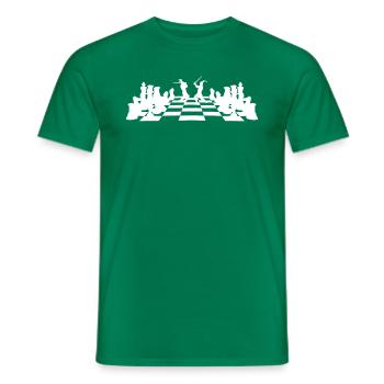 Échiquier Combat Pièces d'échecs - T-shirt homme - vert - Devant - AI Model Male 178 dark (178cm)
