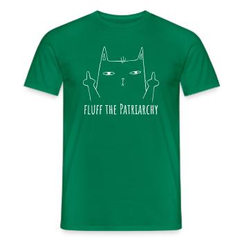 Anti Patriarcat Chat drôle Feminisme - T-shirt homme - vert - Devant - AI Model Male 178 dark (178cm)