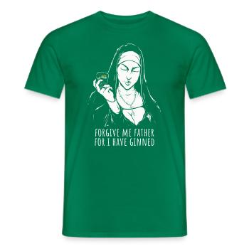 Gin Saying Forgive Me Father For I Have Ginned - Men's T-Shirt - kelly green - Front - AI Model Male 178 dark (178cm)