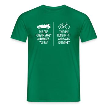 Anti Cars Sustainable Infrastructure Bike Love - Men's T-Shirt - kelly green - Front - AI Model Male 178 dark (178cm)