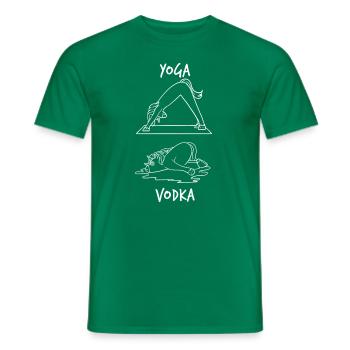 Vodka Unicorn Party Rainbow Funny Yoga - Men's T-Shirt - kelly green - Front - AI Model Male 178 dark (178cm)