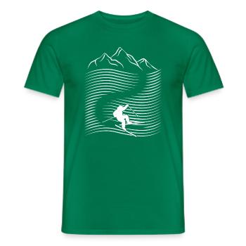 Alpin Sports d'hiver Ski Montagne Alpes Piste de - T-shirt homme - vert - Devant - AI Model Male 178 dark (178cm)
