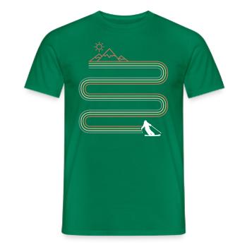 Alpin Sports d'hiver Ski Montagne Alpes Piste de - T-shirt homme - vert - Devant - AI Model Male 178 dark (178cm)
