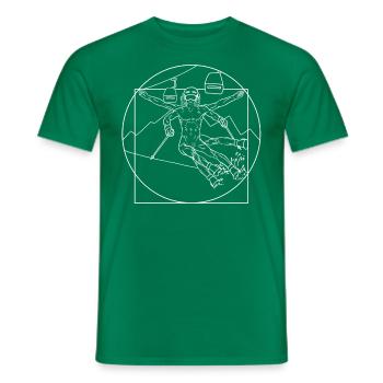 Alpin Sports d'hiver Ski Montagne Alpes Piste de - T-shirt homme - vert - Devant - AI Model Male 178 dark (178cm)