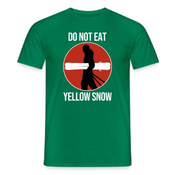 Ski Do Not Eat Yellow Snow Lustiges Skifahren - Männer T-Shirt - Kelly Green - Vorne - AI Model Male 178 dark (178cm)