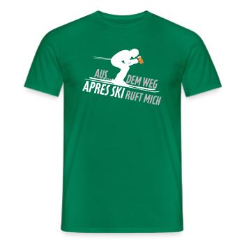 Skier mit Bier aus dem weg Apres Ski - Männer T-Shirt - Kelly Green - Vorne - AI Model Male 178 dark (178cm)